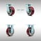 Service Caster 5 Inch SS Poly on Aluminum Caster Set with Roller Bearings 2 Swivel Lock 2 Rigid SCC-SS30S520-PAR-BSL-2-R-2 - alternate 1